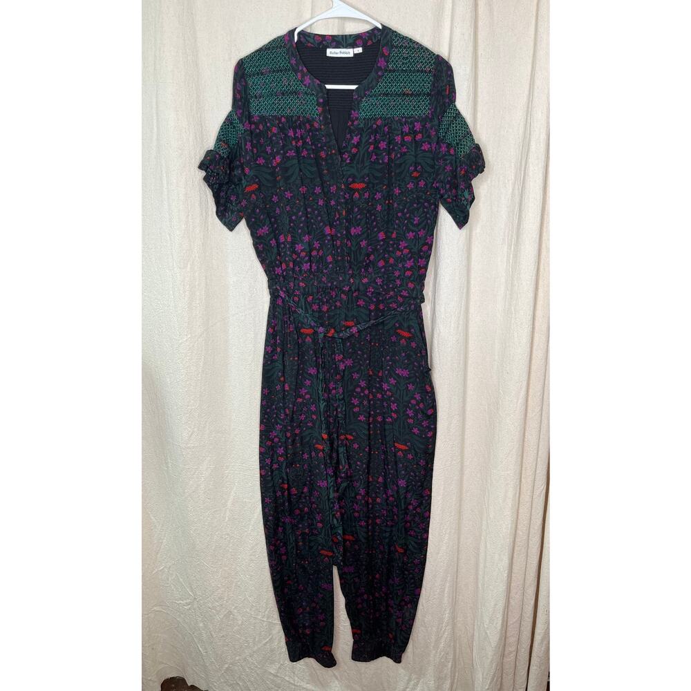 Roller Rabbit Dark Floral Rhone Niana Helen Sweet Magnolias Ruffle Jumpsuit S